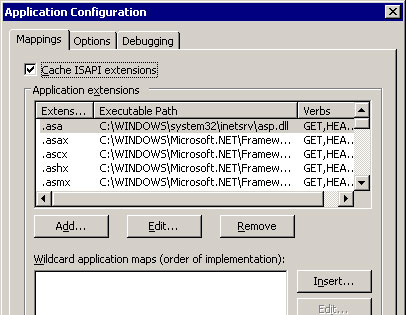 IIS Site Properties Dialog