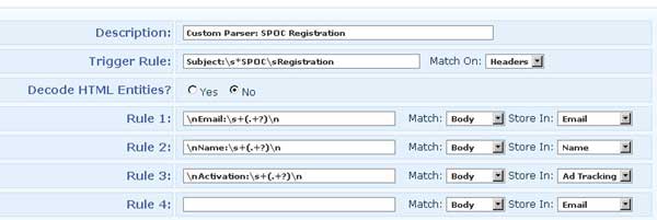 Configuring an Email Parser