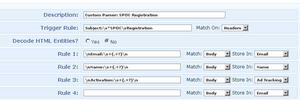 Configuring an Email Parser